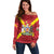 Personalized Anglesey Ynys Mon Off Shoulder Sweater Map and Emblem Celtic Style - Wonder Print Shop