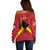 Personalized Anglesey Ynys Mon Off Shoulder Sweater Map and Emblem Celtic Style - Wonder Print Shop
