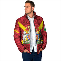 Personalized Anglesey Ynys Mon Padded Jacket Map and Emblem Celtic Style - Wonder Print Shop