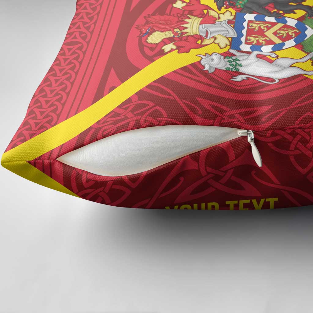 Personalized Anglesey Ynys Mon Pillow Cover Map and Emblem Celtic Style - Wonder Print Shop