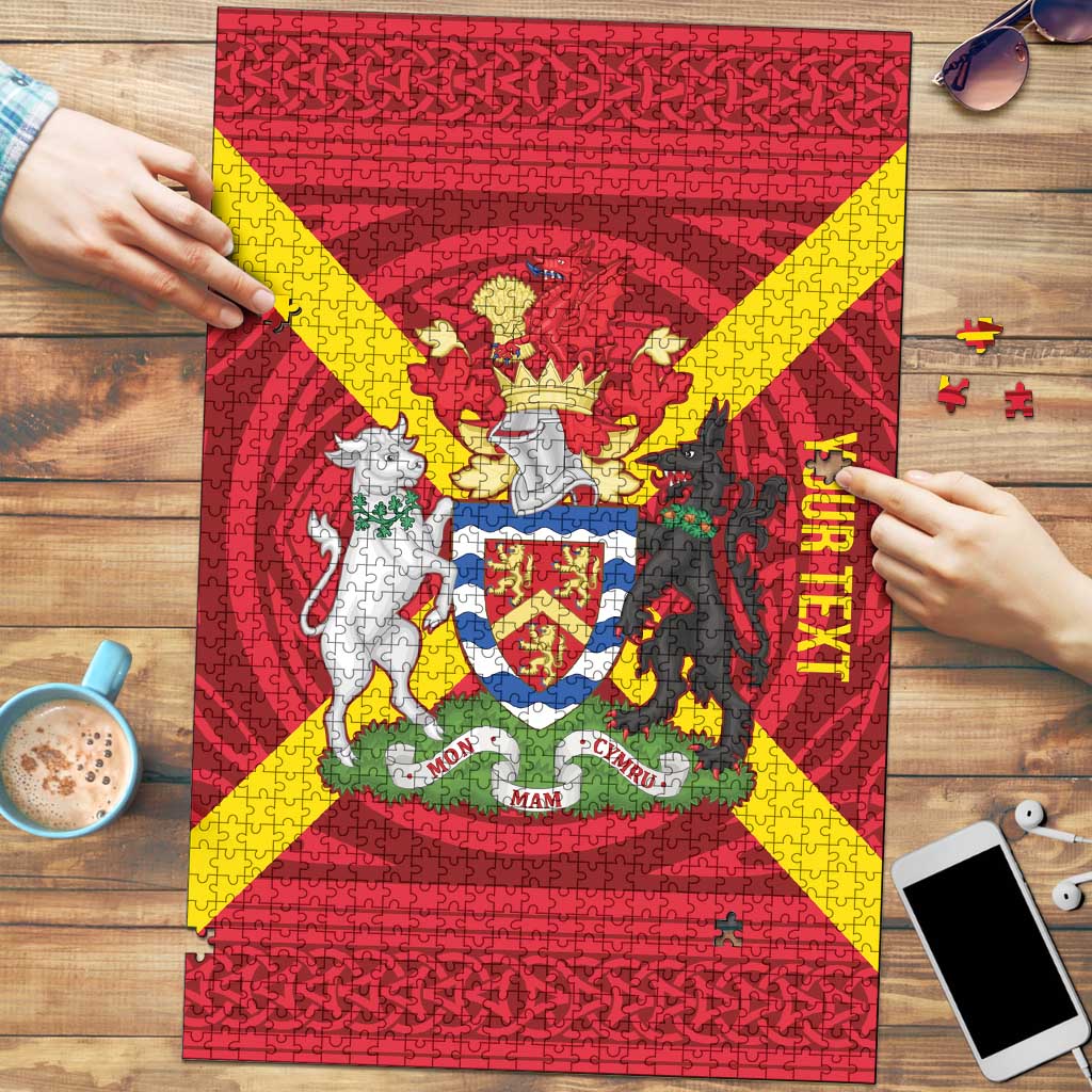 Personalized Anglesey Ynys Mon Puzzle Map and Emblem Celtic Style - Wonder Print Shop