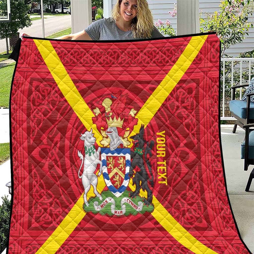 Personalized Anglesey Ynys Mon Quilt Map and Emblem Celtic Style - Wonder Print Shop