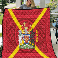 Personalized Anglesey Ynys Mon Quilt Map and Emblem Celtic Style - Wonder Print Shop