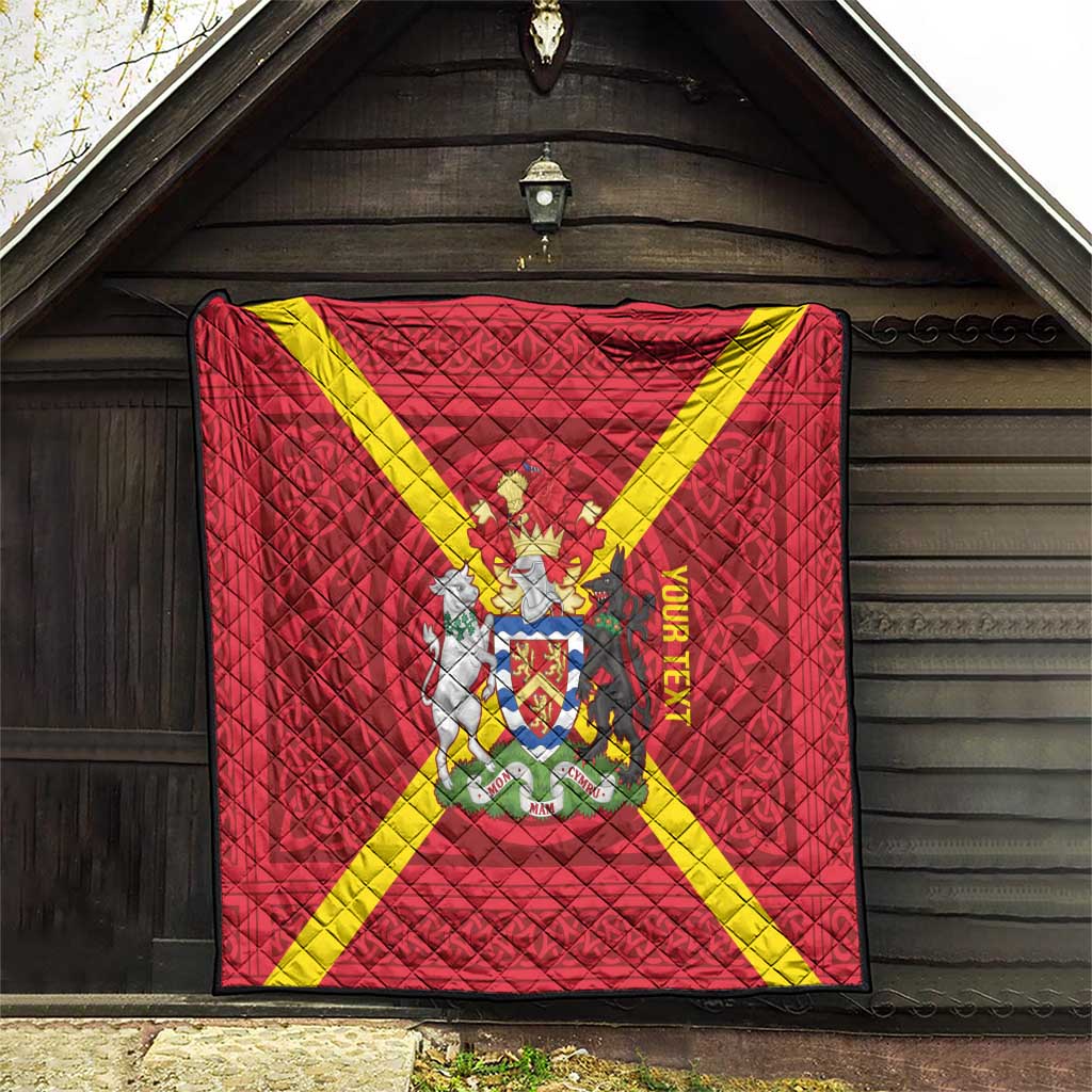 Personalized Anglesey Ynys Mon Quilt Map and Emblem Celtic Style - Wonder Print Shop