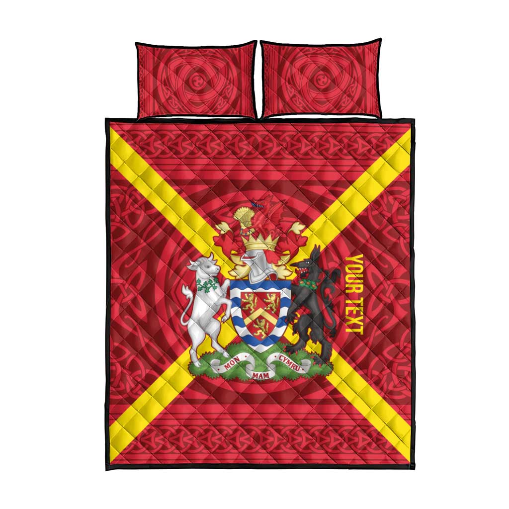 Personalized Anglesey Ynys Mon Quilt Bed Set Map and Emblem Celtic Style - Wonder Print Shop