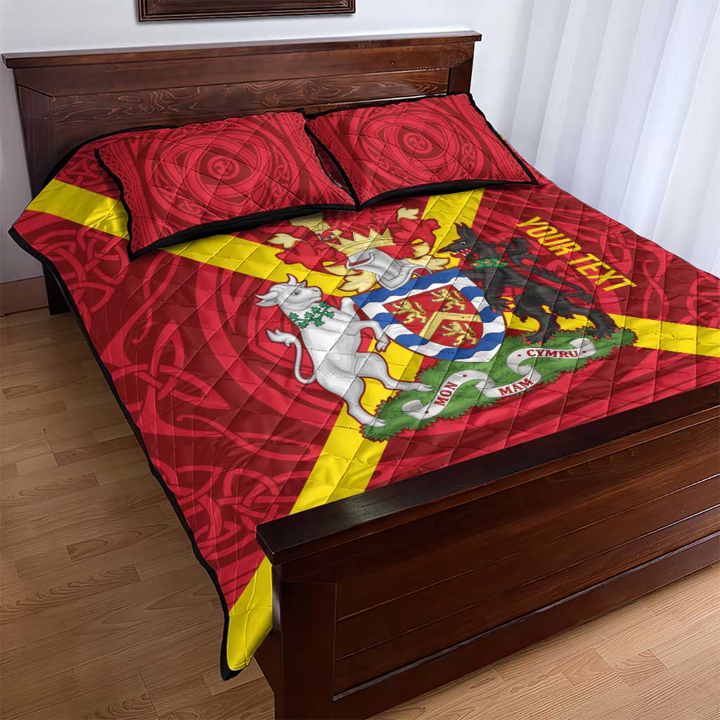 Personalized Anglesey Ynys Mon Quilt Bed Set Map and Emblem Celtic Style - Wonder Print Shop