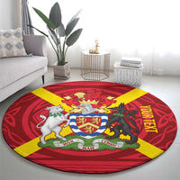 Personalized Anglesey Ynys Mon Round Carpet Map and Emblem Celtic Style - Wonder Print Shop