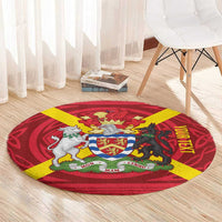 Personalized Anglesey Ynys Mon Round Carpet Map and Emblem Celtic Style - Wonder Print Shop