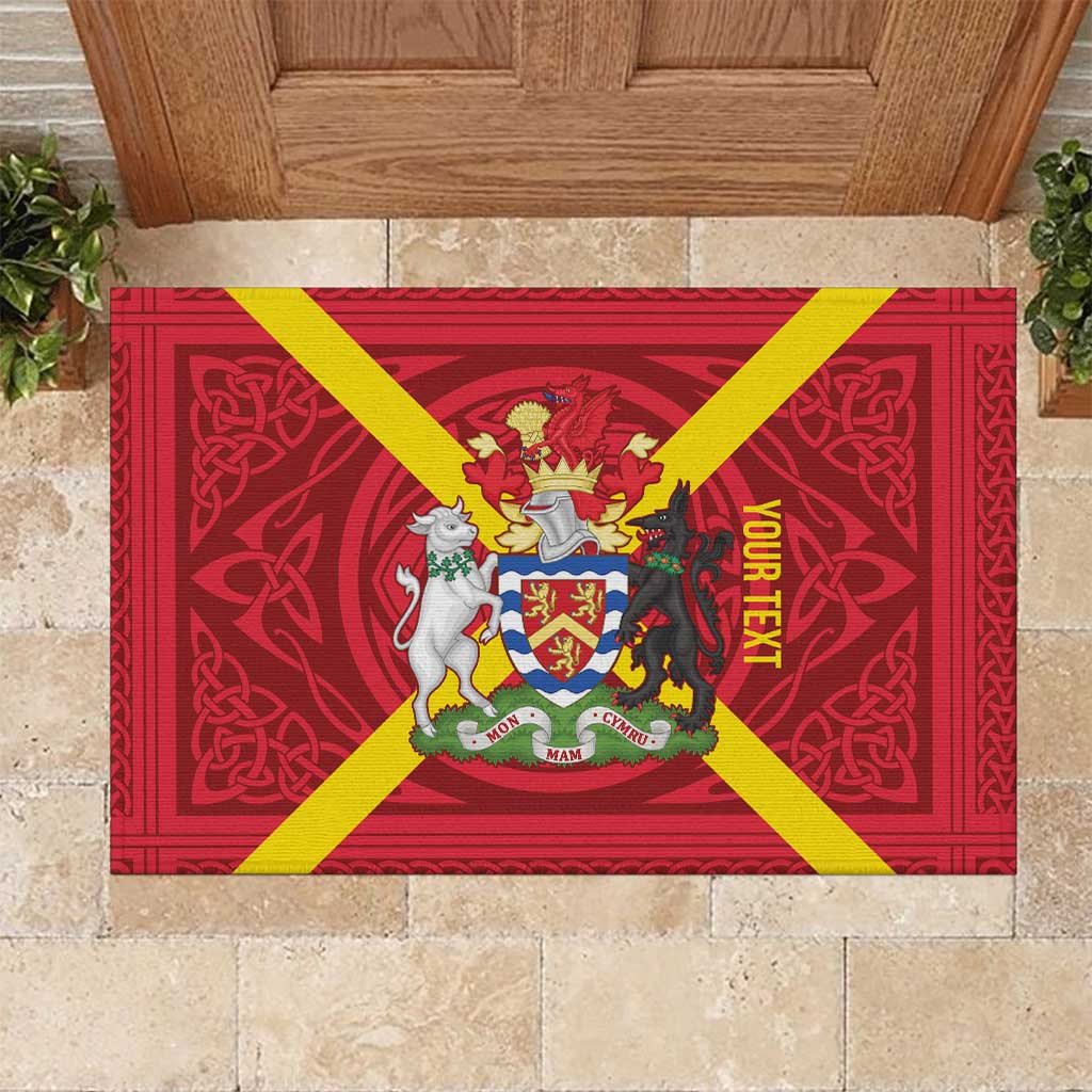 Personalized Anglesey Ynys Mon Rubber Doormat Map and Emblem Celtic Style - Wonder Print Shop
