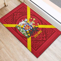 Personalized Anglesey Ynys Mon Rubber Doormat Map and Emblem Celtic Style - Wonder Print Shop