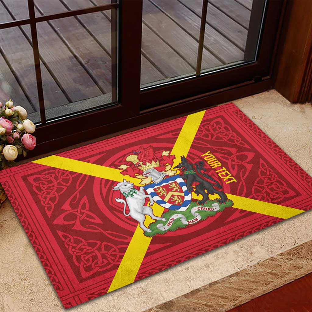Personalized Anglesey Ynys Mon Rubber Doormat Map and Emblem Celtic Style - Wonder Print Shop