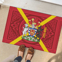 Personalized Anglesey Ynys Mon Rubber Doormat Map and Emblem Celtic Style - Wonder Print Shop
