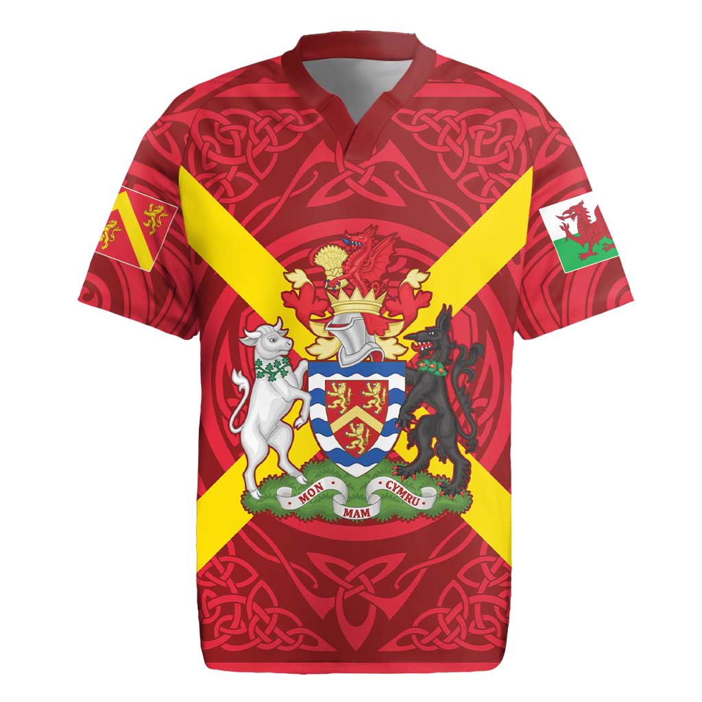 Personalized Anglesey Ynys Mon Rugby Jersey Map and Emblem Celtic Style - Wonder Print Shop