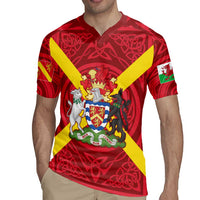 Personalized Anglesey Ynys Mon Rugby Jersey Map and Emblem Celtic Style - Wonder Print Shop