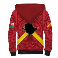 Personalized Anglesey Ynys Mon Sherpa Hoodie Map and Emblem Celtic Style - Wonder Print Shop