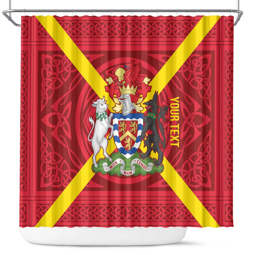 Personalized Anglesey Ynys Mon Shower Curtain Map and Emblem Celtic Style - Wonder Print Shop
