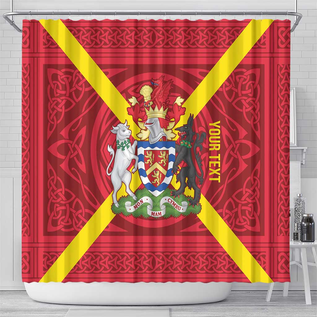Personalized Anglesey Ynys Mon Shower Curtain Map and Emblem Celtic Style - Wonder Print Shop