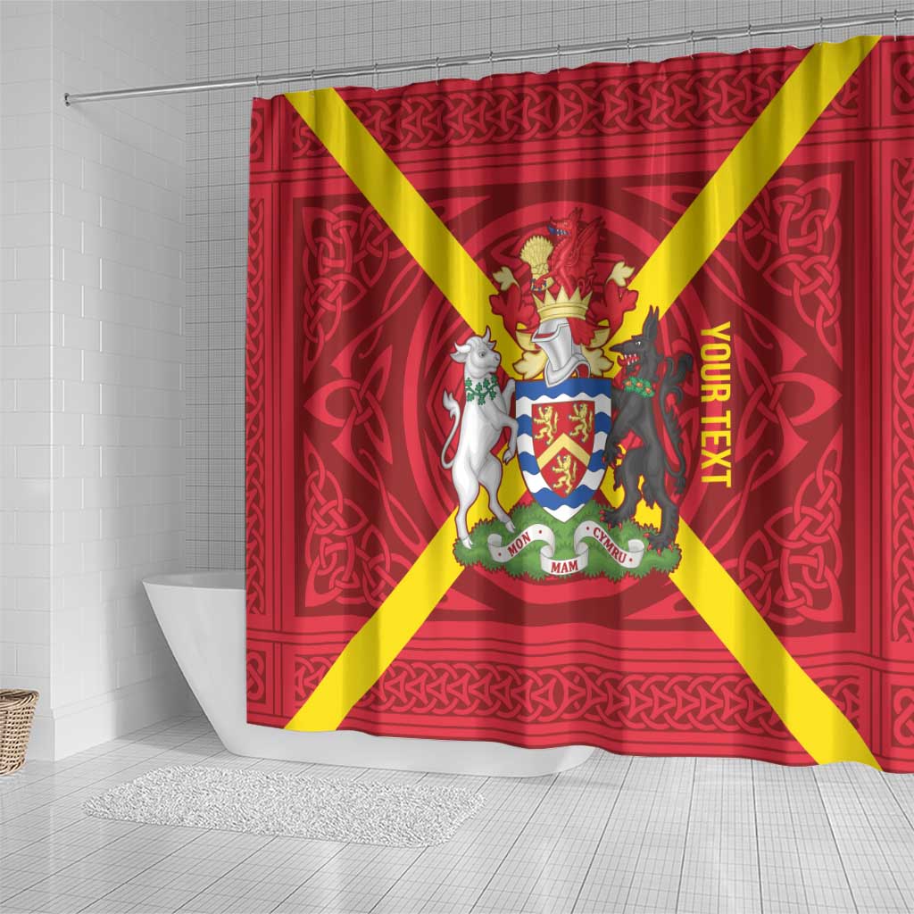 Personalized Anglesey Ynys Mon Shower Curtain Map and Emblem Celtic Style - Wonder Print Shop