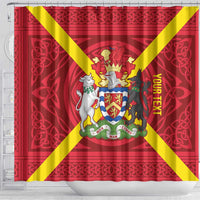 Personalized Anglesey Ynys Mon Shower Curtain Map and Emblem Celtic Style - Wonder Print Shop