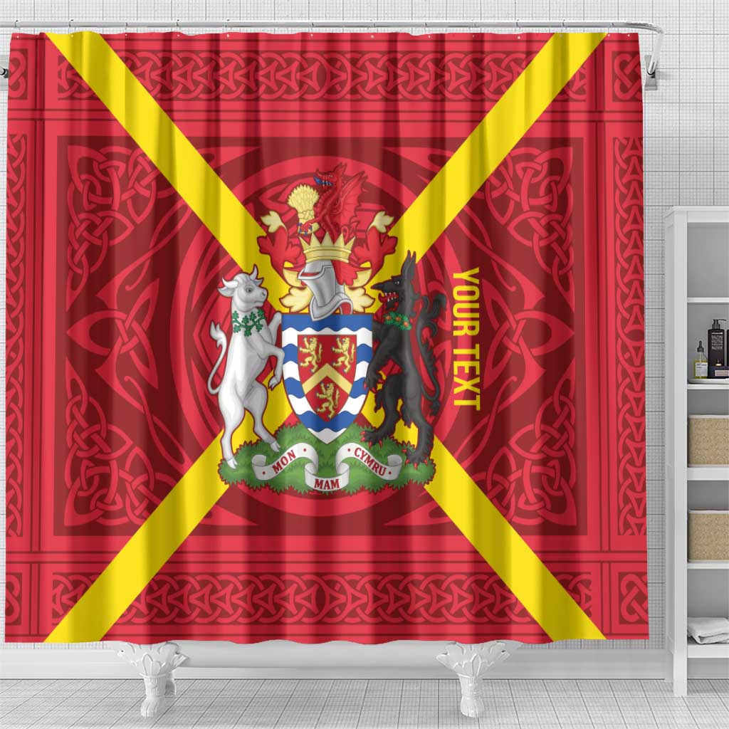 Personalized Anglesey Ynys Mon Shower Curtain Map and Emblem Celtic Style - Wonder Print Shop
