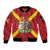 Personalized Anglesey Ynys Mon Sleeve Zip Bomber Jacket Map and Emblem Celtic Style - Wonder Print Shop