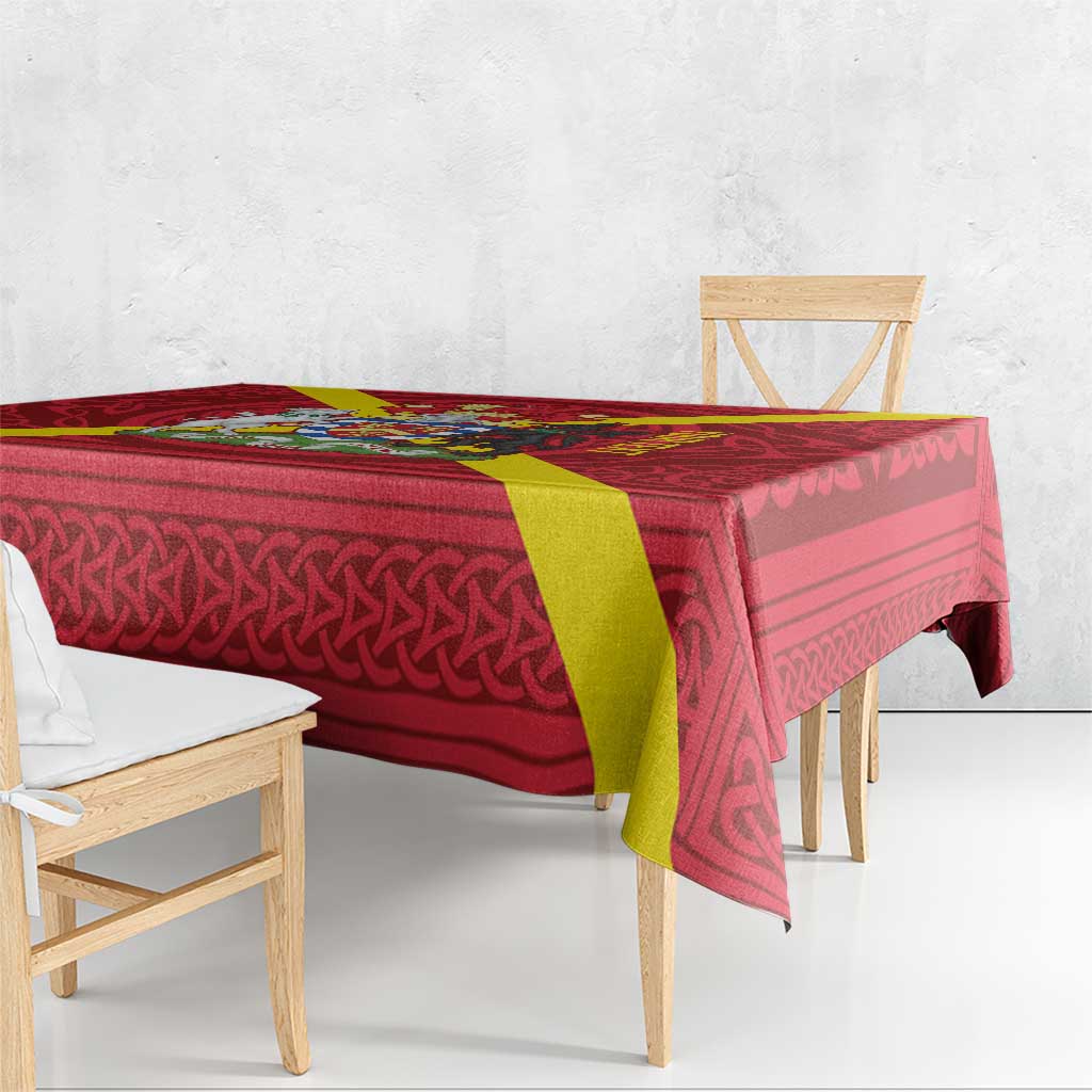 Personalized Anglesey Ynys Mon Tablecloth Map and Emblem Celtic Style - Wonder Print Shop