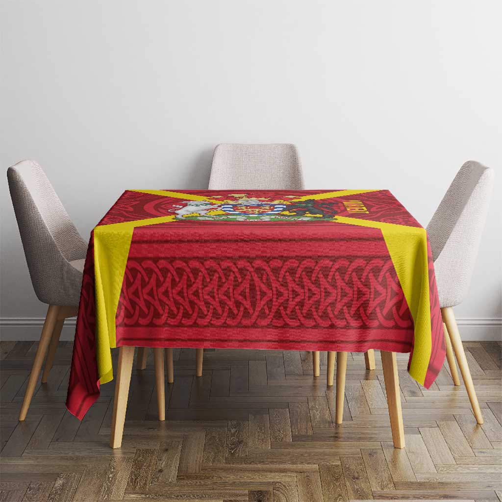 Personalized Anglesey Ynys Mon Tablecloth Map and Emblem Celtic Style - Wonder Print Shop