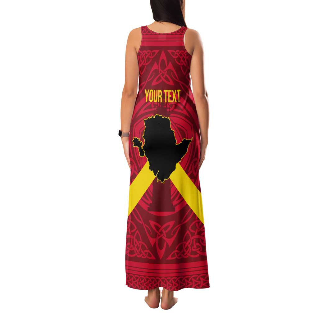Personalized Anglesey Ynys Mon Tank Maxi Dress Map and Emblem Celtic Style - Wonder Print Shop