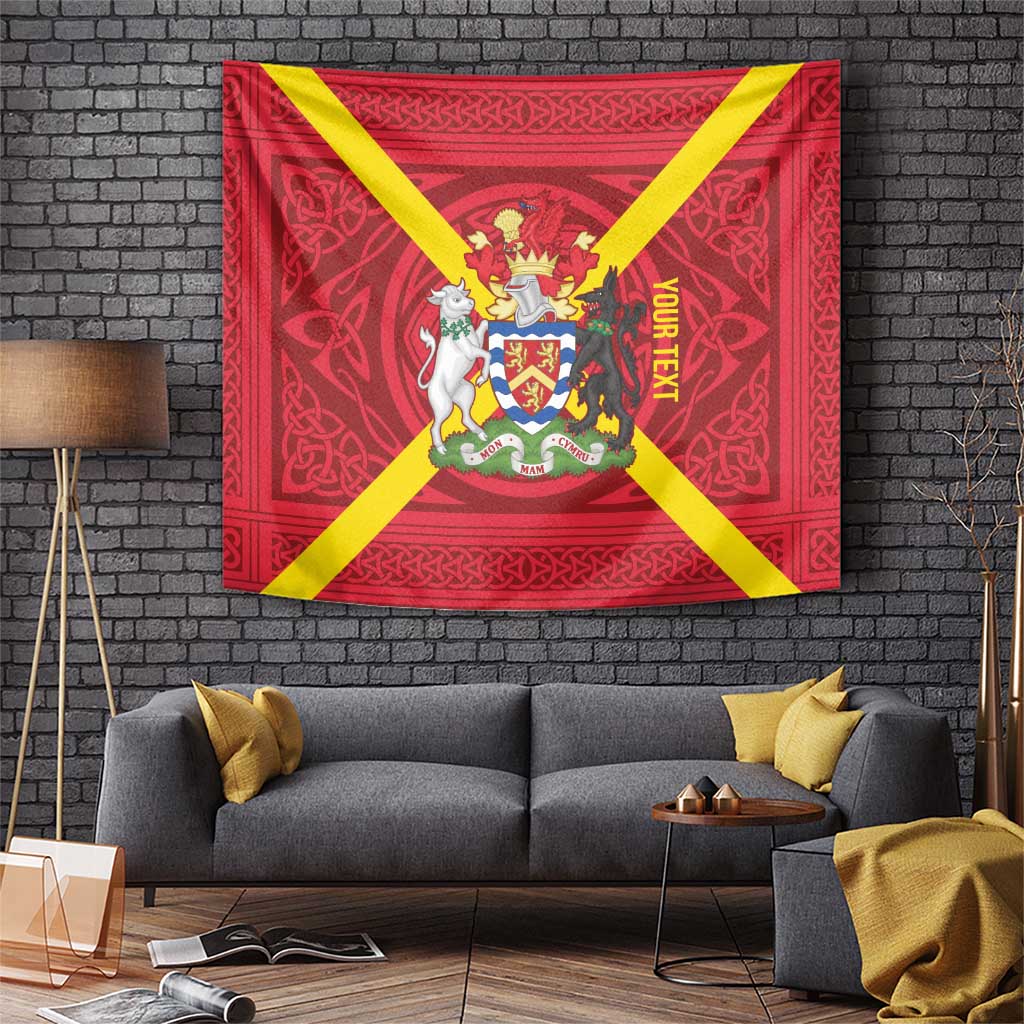 Personalized Anglesey Ynys Mon Tapestry Map and Emblem Celtic Style - Wonder Print Shop