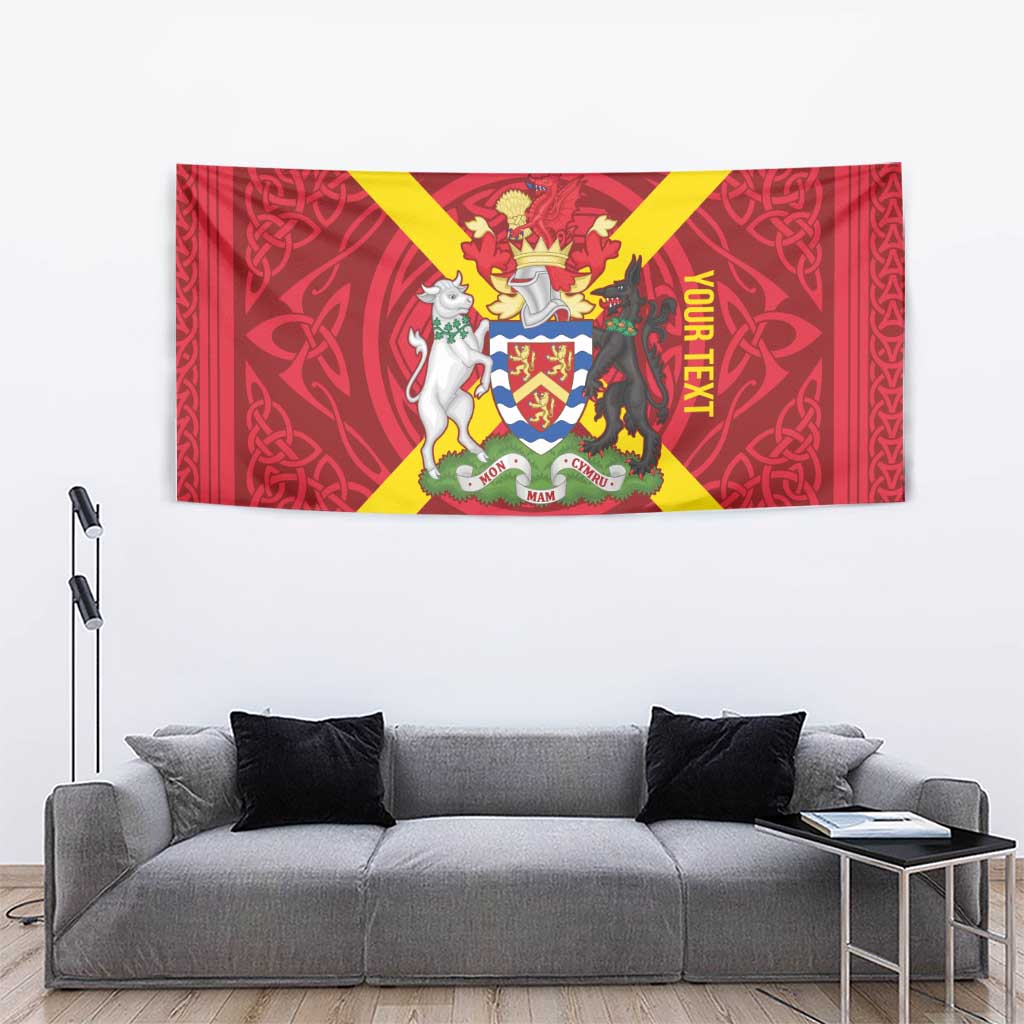 Personalized Anglesey Ynys Mon Tapestry Map and Emblem Celtic Style - Wonder Print Shop