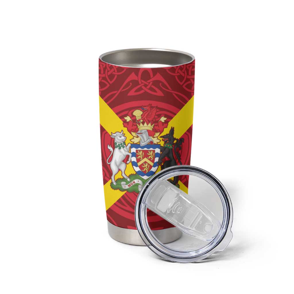 Personalized Anglesey Ynys Mon Tumbler Cup Map and Emblem Celtic Style - Wonder Print Shop