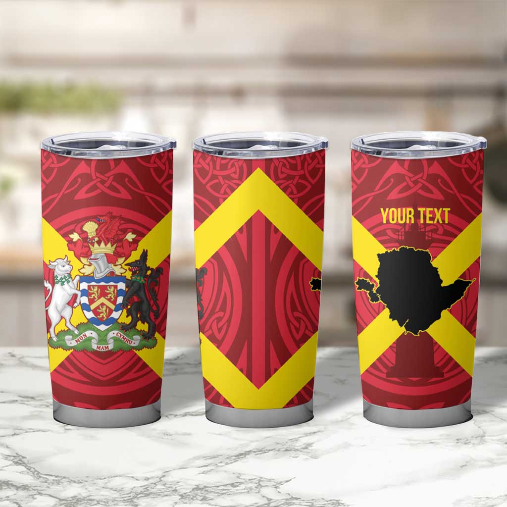 Personalized Anglesey Ynys Mon Tumbler Cup Map and Emblem Celtic Style - Wonder Print Shop