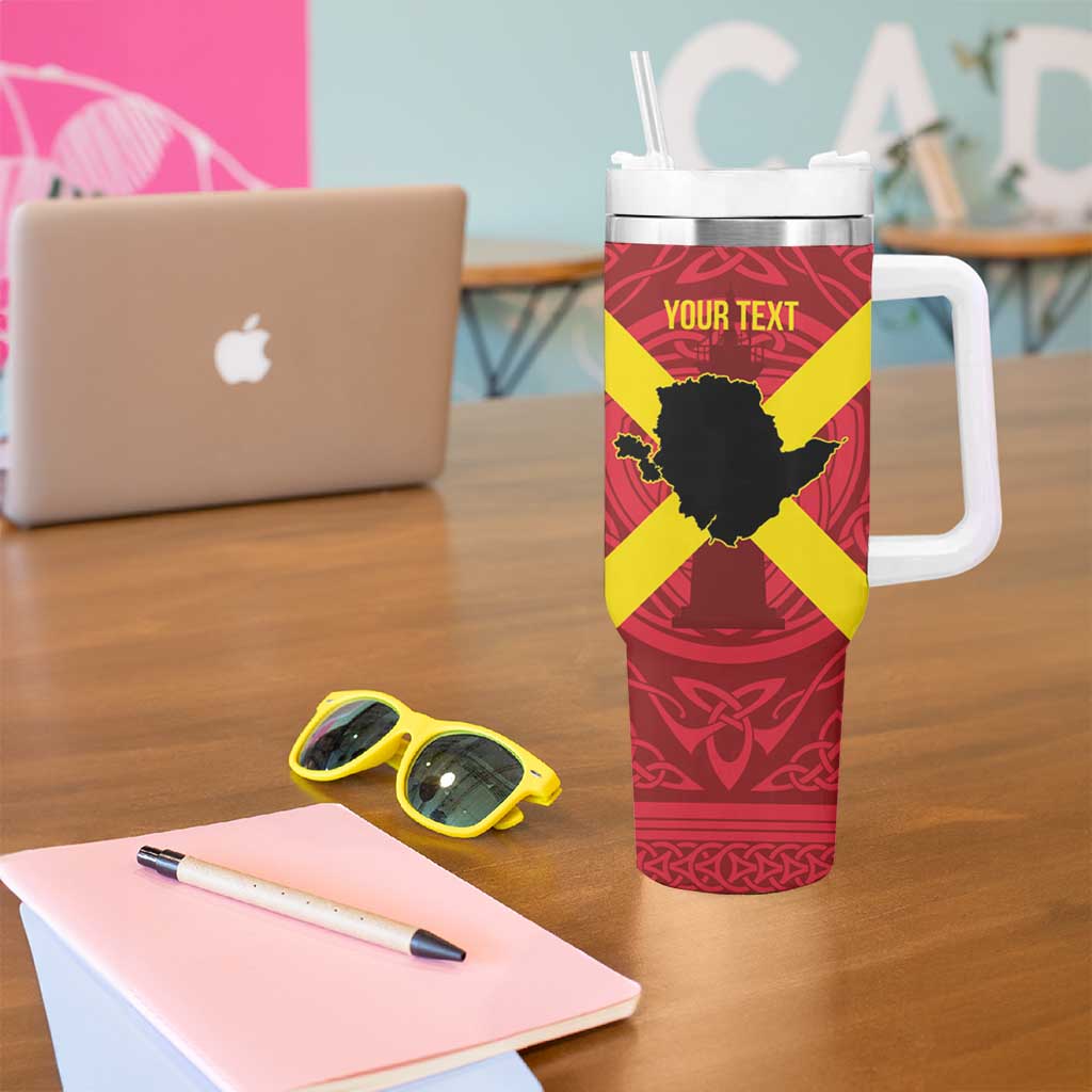 Personalized Anglesey Ynys Mon Tumbler With Handle Map and Emblem Celtic Style - Wonder Print Shop