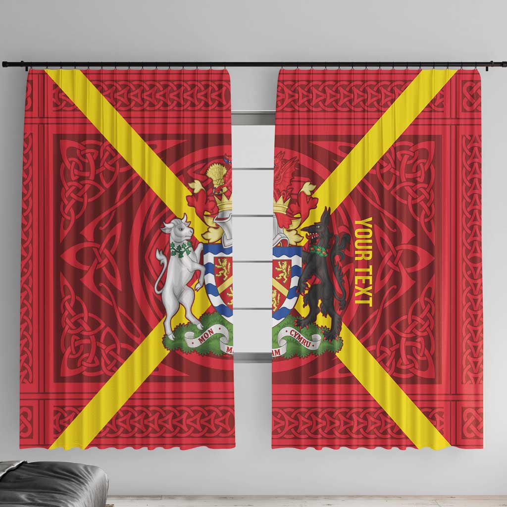 Personalized Anglesey Ynys Mon Window Curtain Map and Emblem Celtic Style - Wonder Print Shop