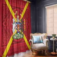 Personalized Anglesey Ynys Mon Window Curtain Map and Emblem Celtic Style - Wonder Print Shop