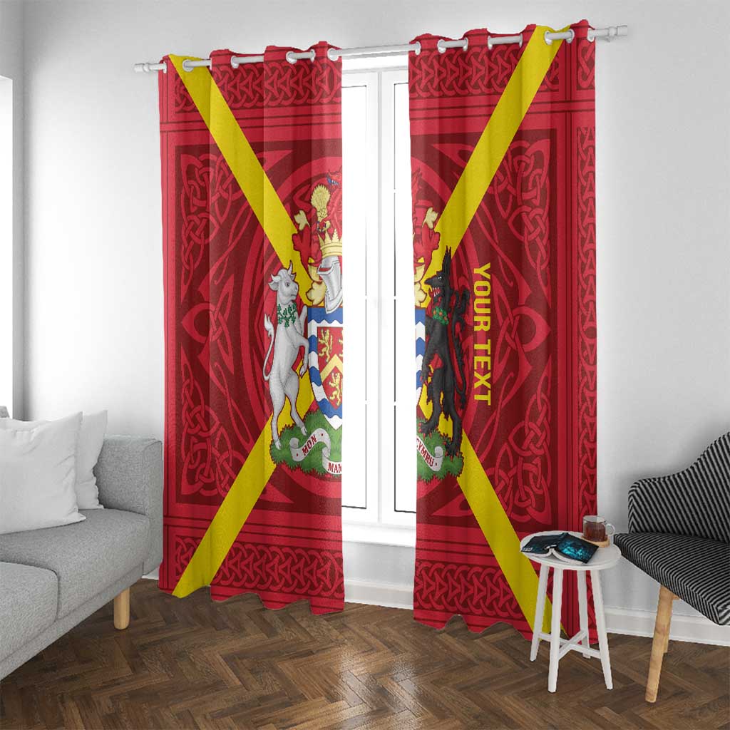 Personalized Anglesey Ynys Mon Window Curtain Map and Emblem Celtic Style - Wonder Print Shop