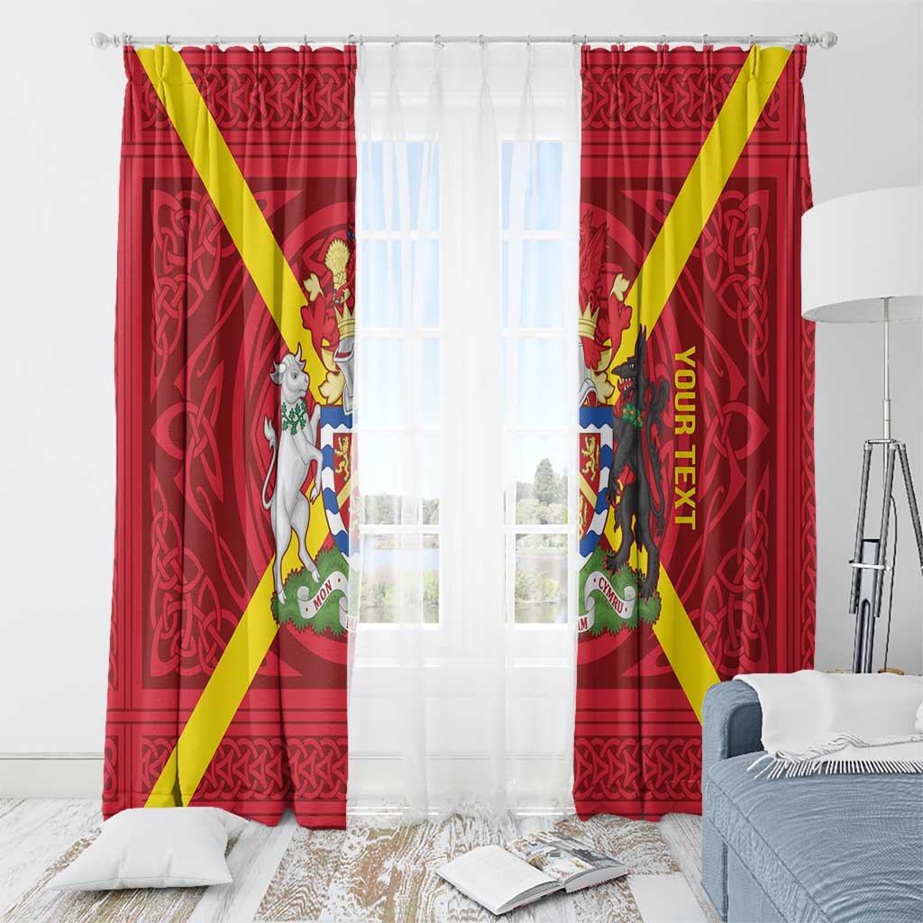 Personalized Anglesey Ynys Mon Window Curtain Map and Emblem Celtic Style - Wonder Print Shop