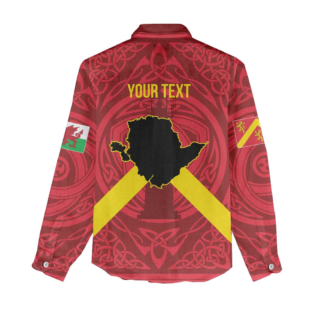 Personalized Anglesey Ynys Mon Women Casual Shirt Map and Emblem Celtic Style - Wonder Print Shop