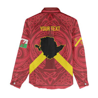 Personalized Anglesey Ynys Mon Women Casual Shirt Map and Emblem Celtic Style - Wonder Print Shop