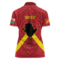 Personalized Anglesey Ynys Mon Women Polo Shirt Map and Emblem Celtic Style - Wonder Print Shop
