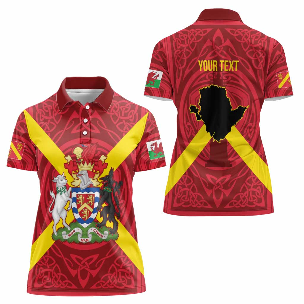 Personalized Anglesey Ynys Mon Women Polo Shirt Map and Emblem Celtic Style - Wonder Print Shop