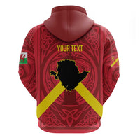 Personalized Anglesey Ynys Mon Zip Hoodie Map and Emblem Celtic Style - Wonder Print Shop