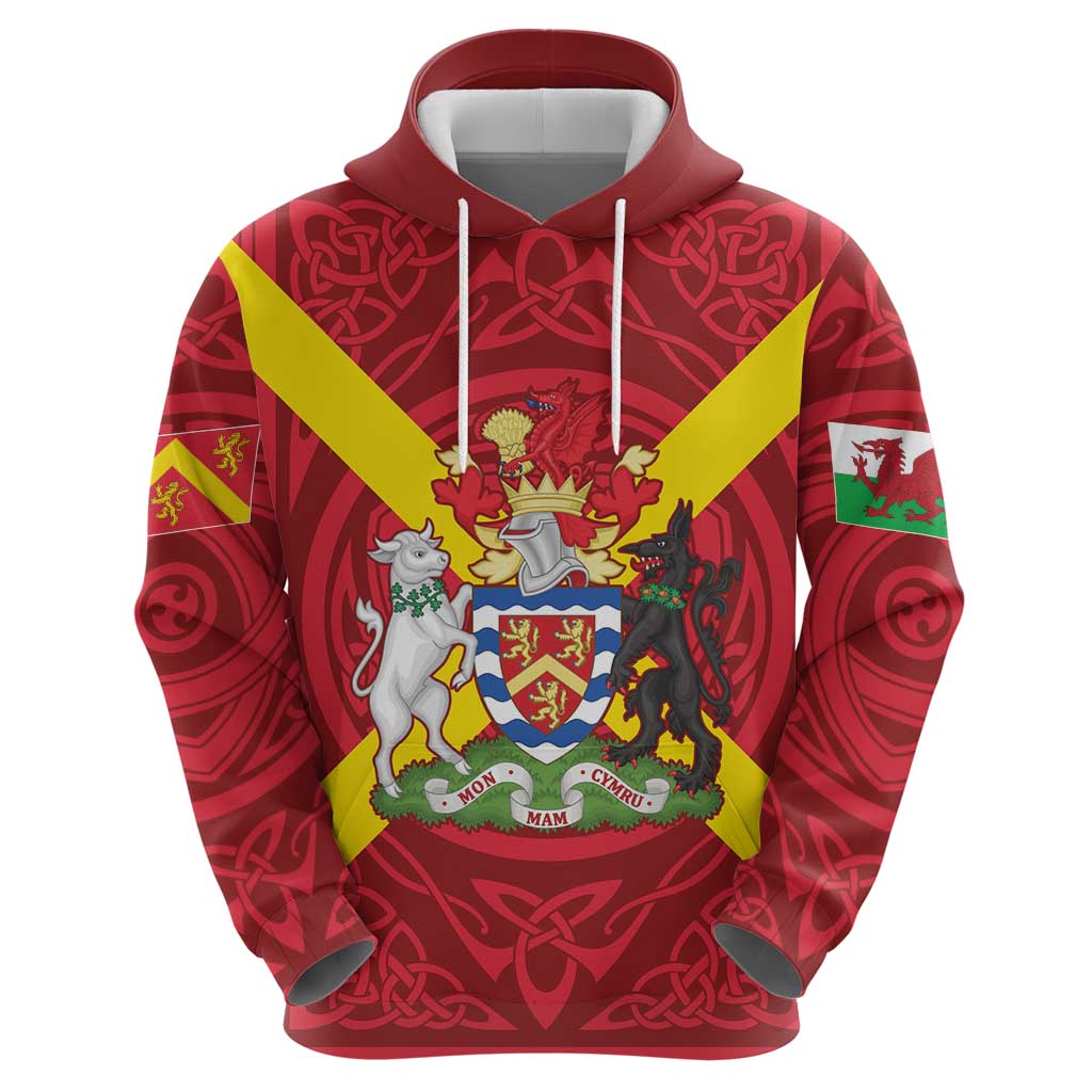 Personalized Anglesey Ynys Mon Zip Hoodie Map and Emblem Celtic Style - Wonder Print Shop