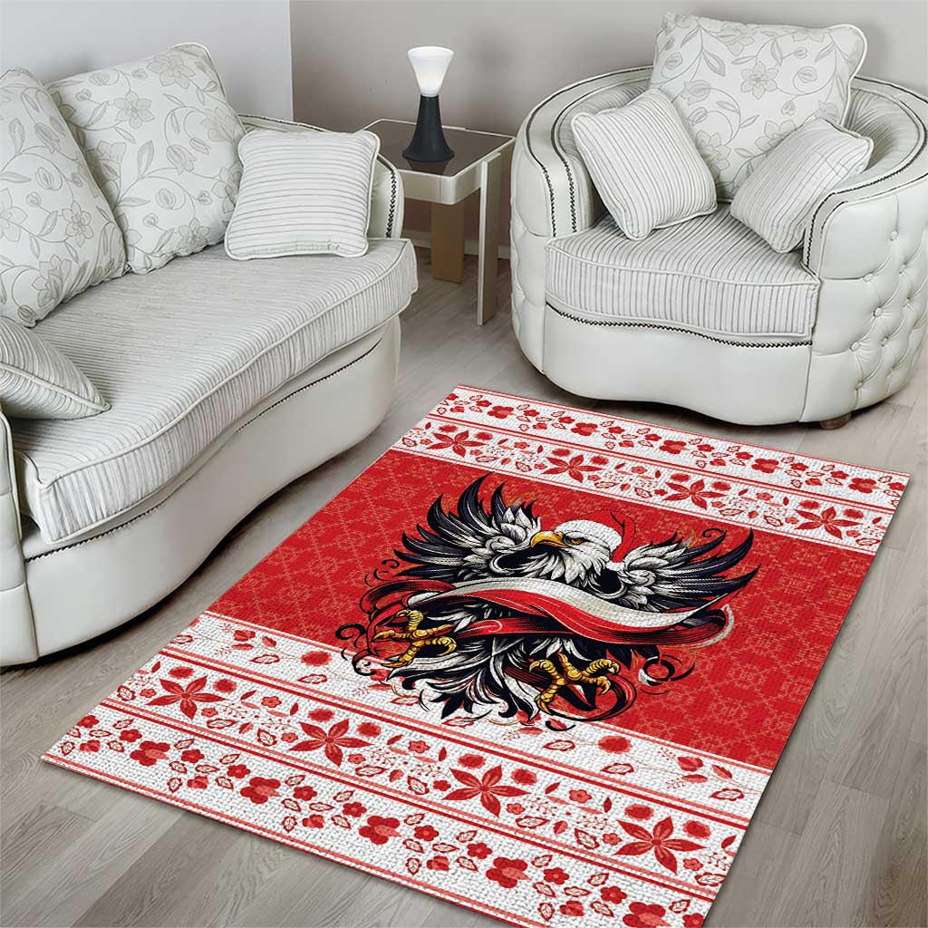 Poland Christmas Area Rug Polish Eagle with Flag Style - Wonder Print Shop