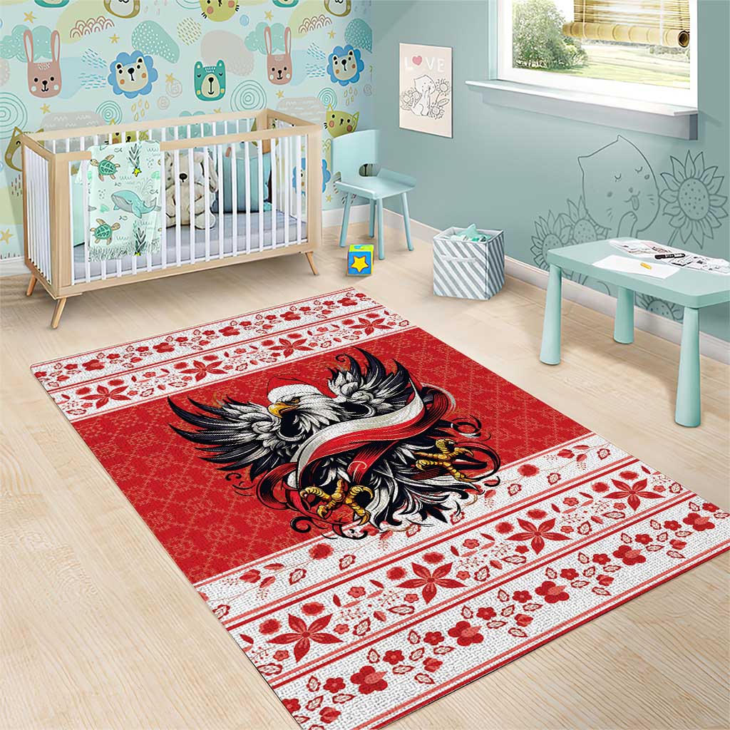 Poland Christmas Area Rug Polish Eagle with Flag Style - Wonder Print Shop