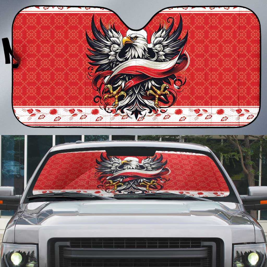 Poland Christmas Auto Sun Shade Polish Eagle with Flag Style - Wonder Print Shop