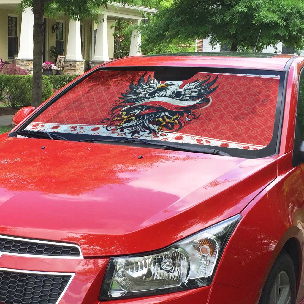 Poland Christmas Auto Sun Shade Polish Eagle with Flag Style - Wonder Print Shop