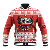 Poland Christmas Baseball Jacket Polish Eagle with Flag Style - Wonder Print Shop