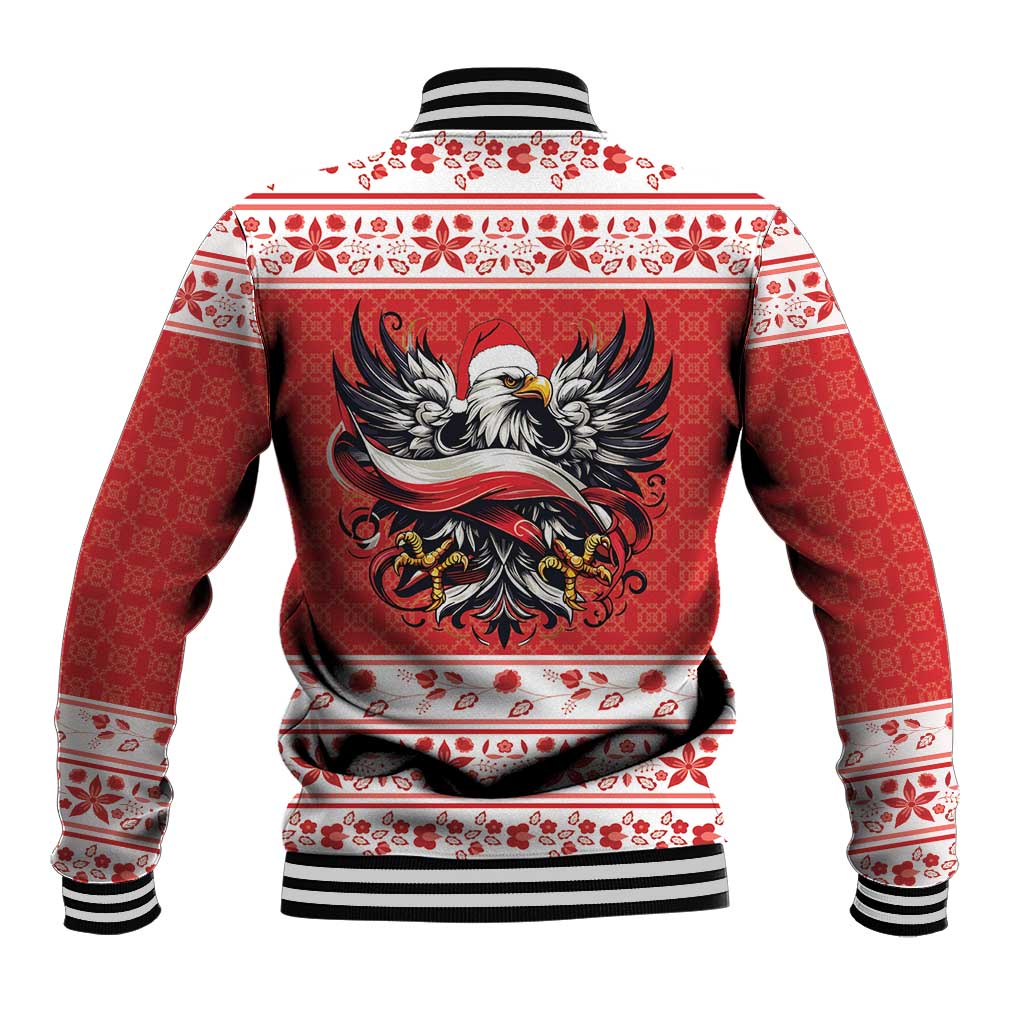 Poland Christmas Baseball Jacket Polish Eagle with Flag Style - Wonder Print Shop