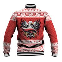 Poland Christmas Baseball Jacket Polish Eagle with Flag Style - Wonder Print Shop